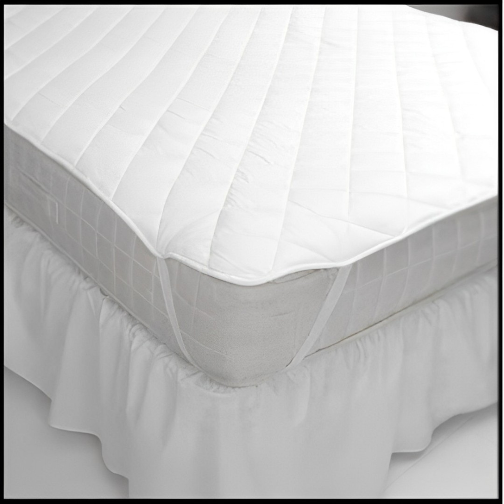 Ultrasonic Quilted Mattress Pad (with Anchor Bands)-Mattress Pads-grey Premium anti-bacterial mattress protector with temperature-regulating technology and decorative patterns, perfect for dorm rooms or Airbnb rentals