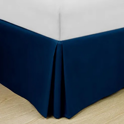 Soft Classic Microfiber Solid Bed Skirt Navy Affordable standard bed skirt with eco-friendly materials and decorative multi-colored patterns, perfect for stylish Airbnb and dorm room use