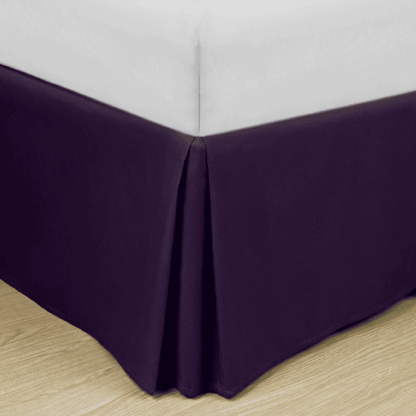 Soft Classic Microfiber Solid Bed Skirt eggplant Multi-colored decorative queen-size bed hugger with lightweight eco-friendly materials, ideal for stylish Airbnb or dorm room bedding