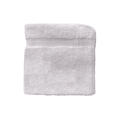 White washcloths with border design - HH Series - Washcloth- different fold view