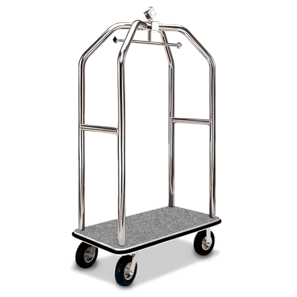 Luxury Stainless Steel Bellman Cart - Sliver