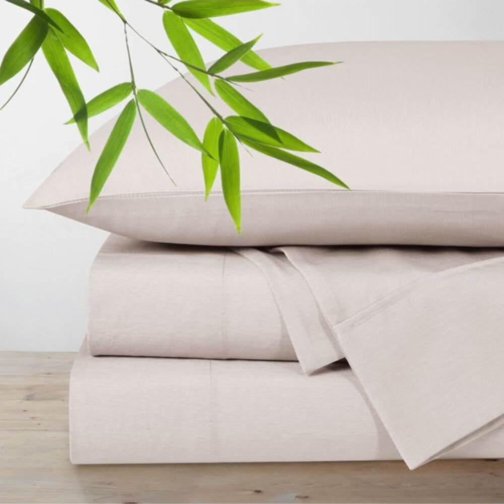 Polyester Bamboo Blend Sheet Set 4 Piece- Cream