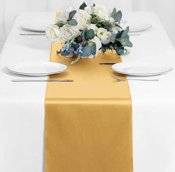 Satin Table Runners (12x108) / Gold.