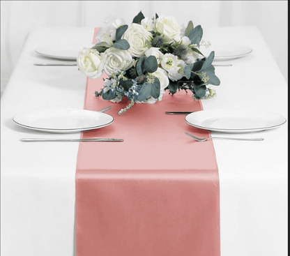 Smooth Satin Table Runners (12x108) / Rose Gold.