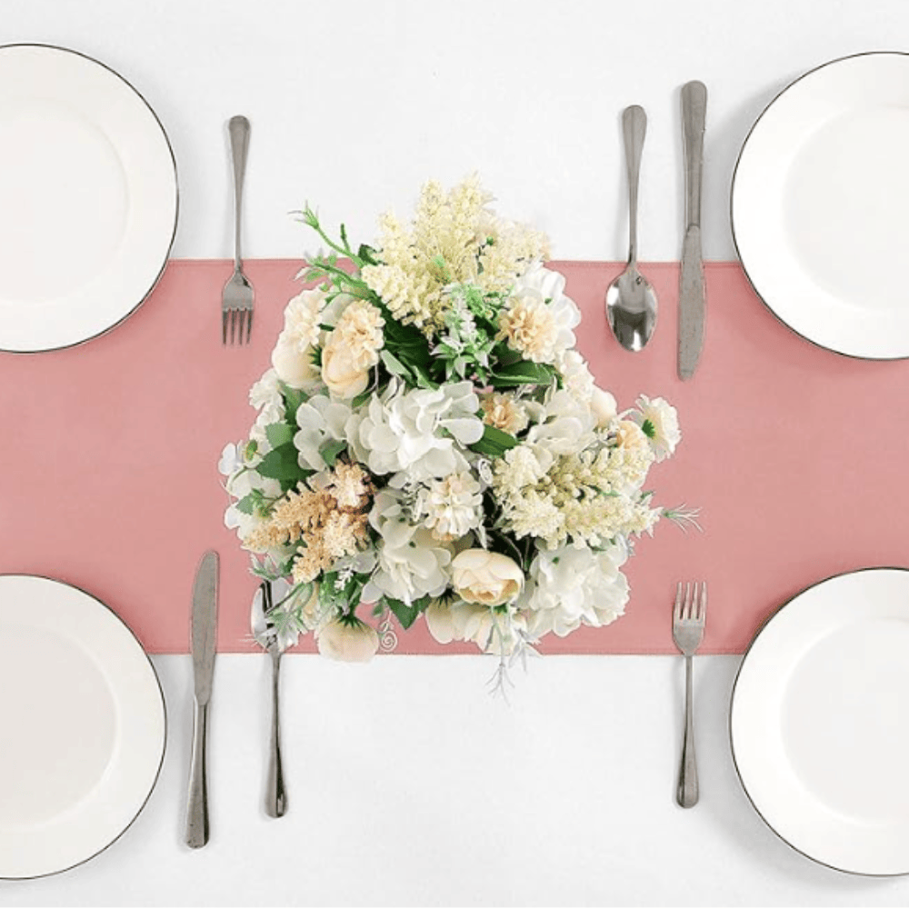 Durable Satin Table Runners (12x108) / Rose Gold.