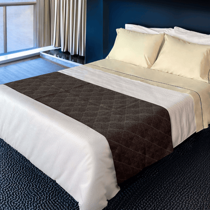 bed scarf/ runner Affordable king-size decorative bed scarf with patterned and luxurious appeal, crafted for fundamental use in stylish Airbnb rentals