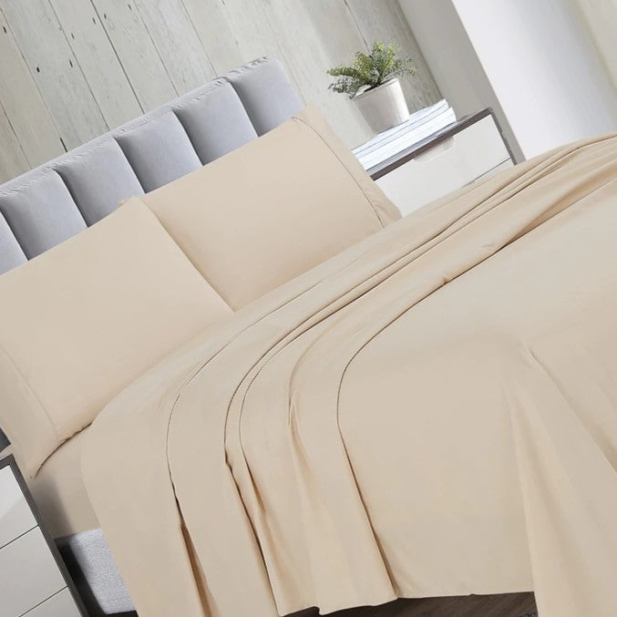 4 Pieces Bed Sheet Set - Cream