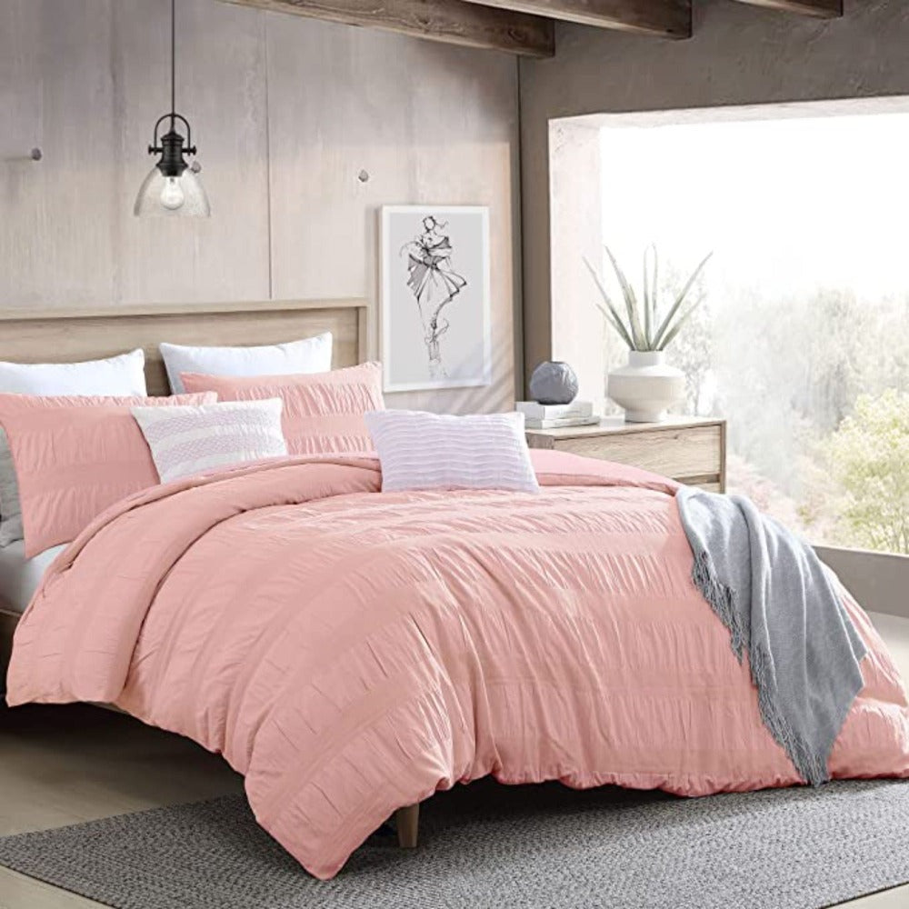 Soft and Breathable Moselle Cotton Duvet Set - Pink